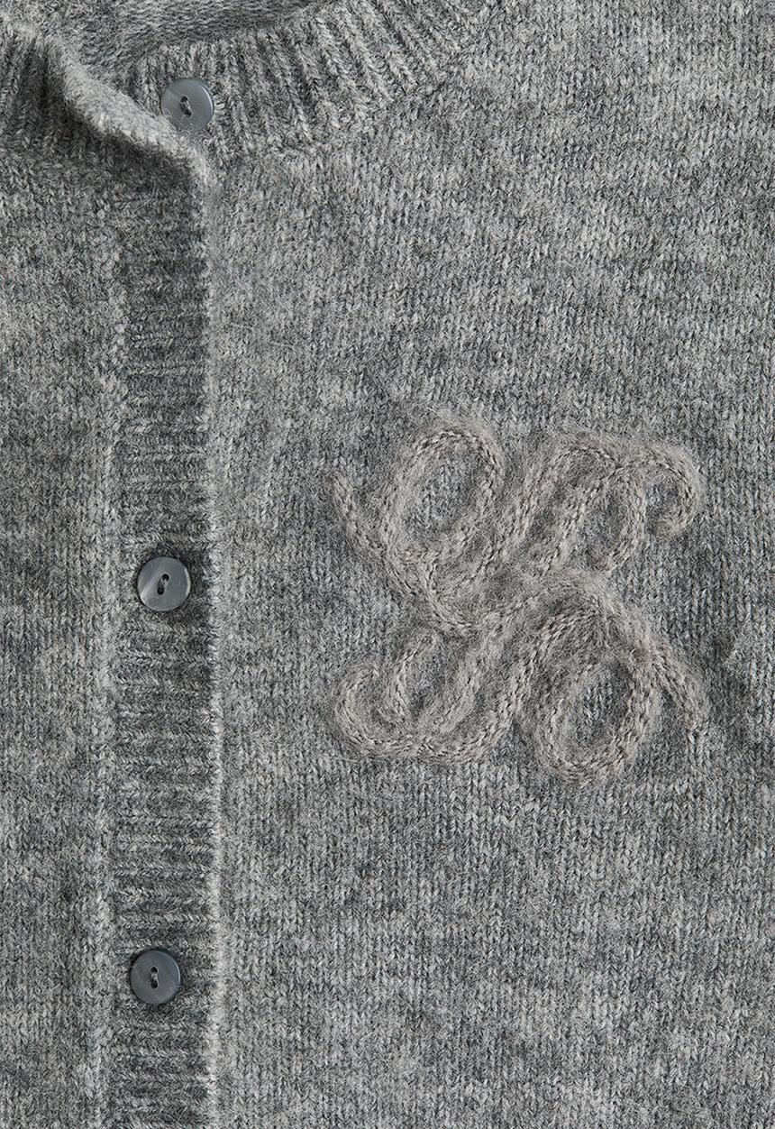 H&M - Embroidered-motif cardigan - grey marl