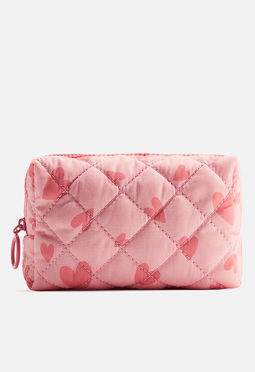 H&M - Quilted make-up bag - pink hearts