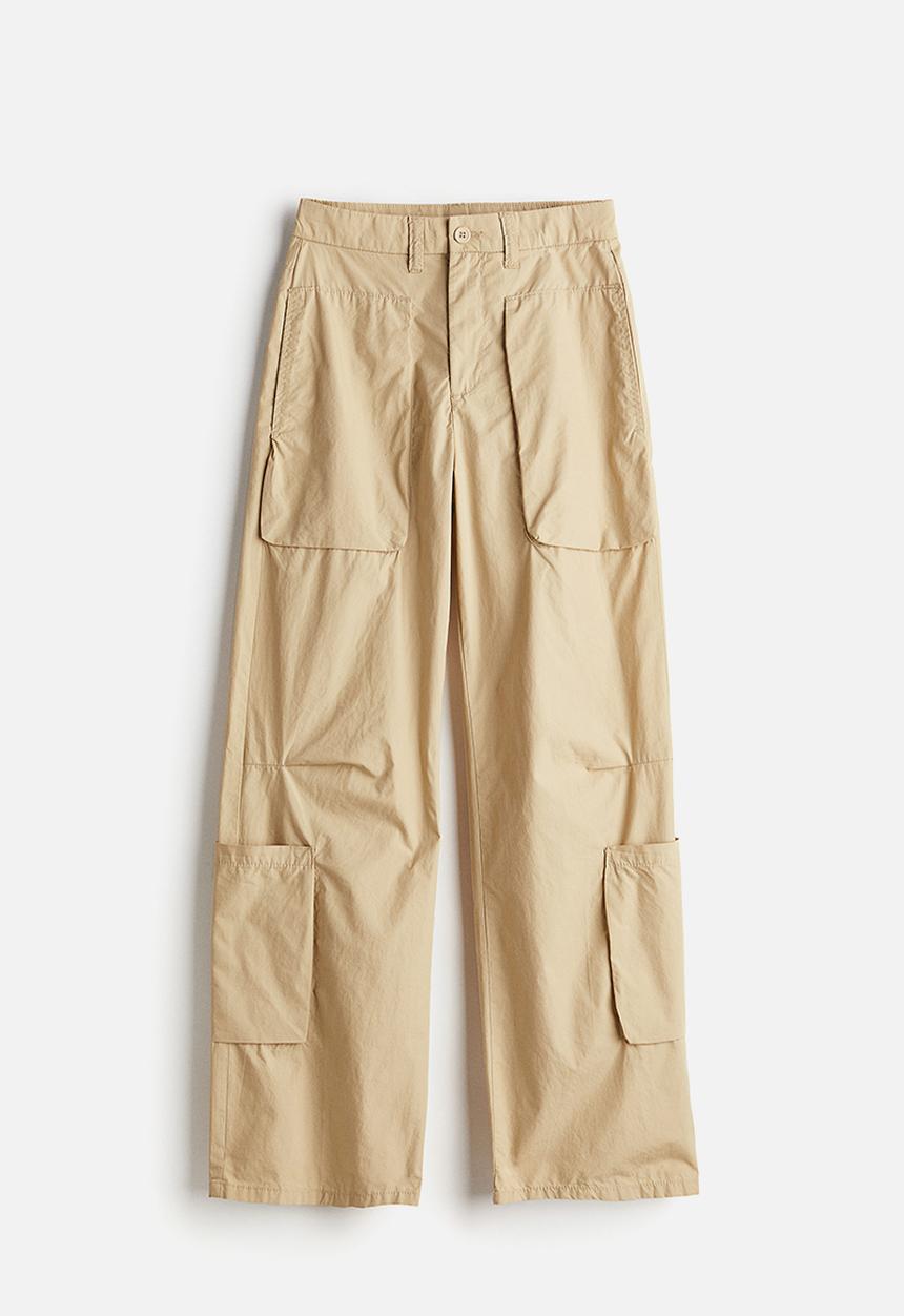 H&M - Cotton cargo trousers - light beige