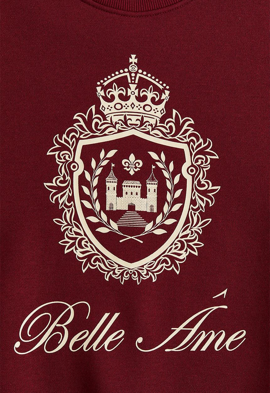 H&M - Oversized motif-front sweatshirt - burgundy/belle âme