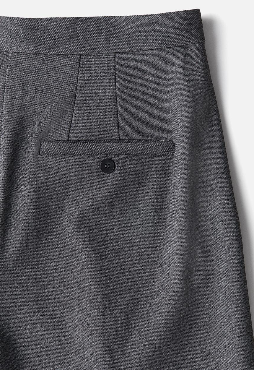 H&M - Wide twill trousers - dark grey marl