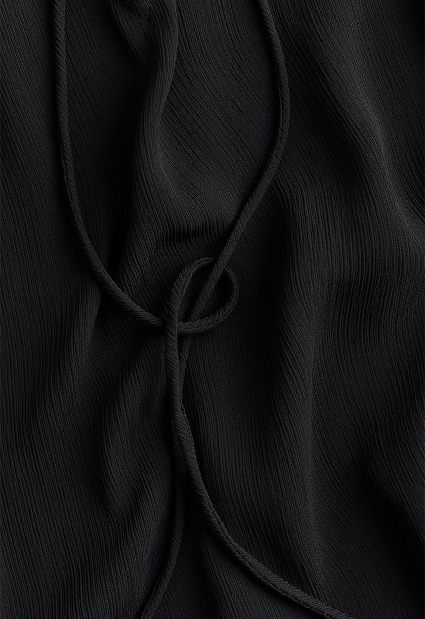H&M - Crinkled chiffon blouse - black