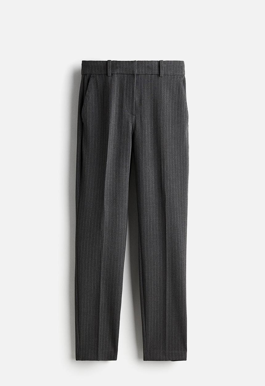 H&M - Cigarette trousers - dark grey pinstriped