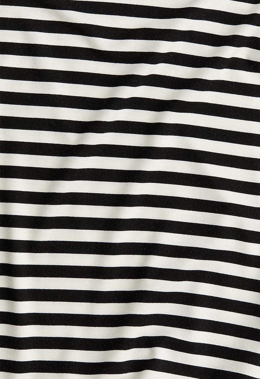 H&M - Polo-neck top - black white striped 