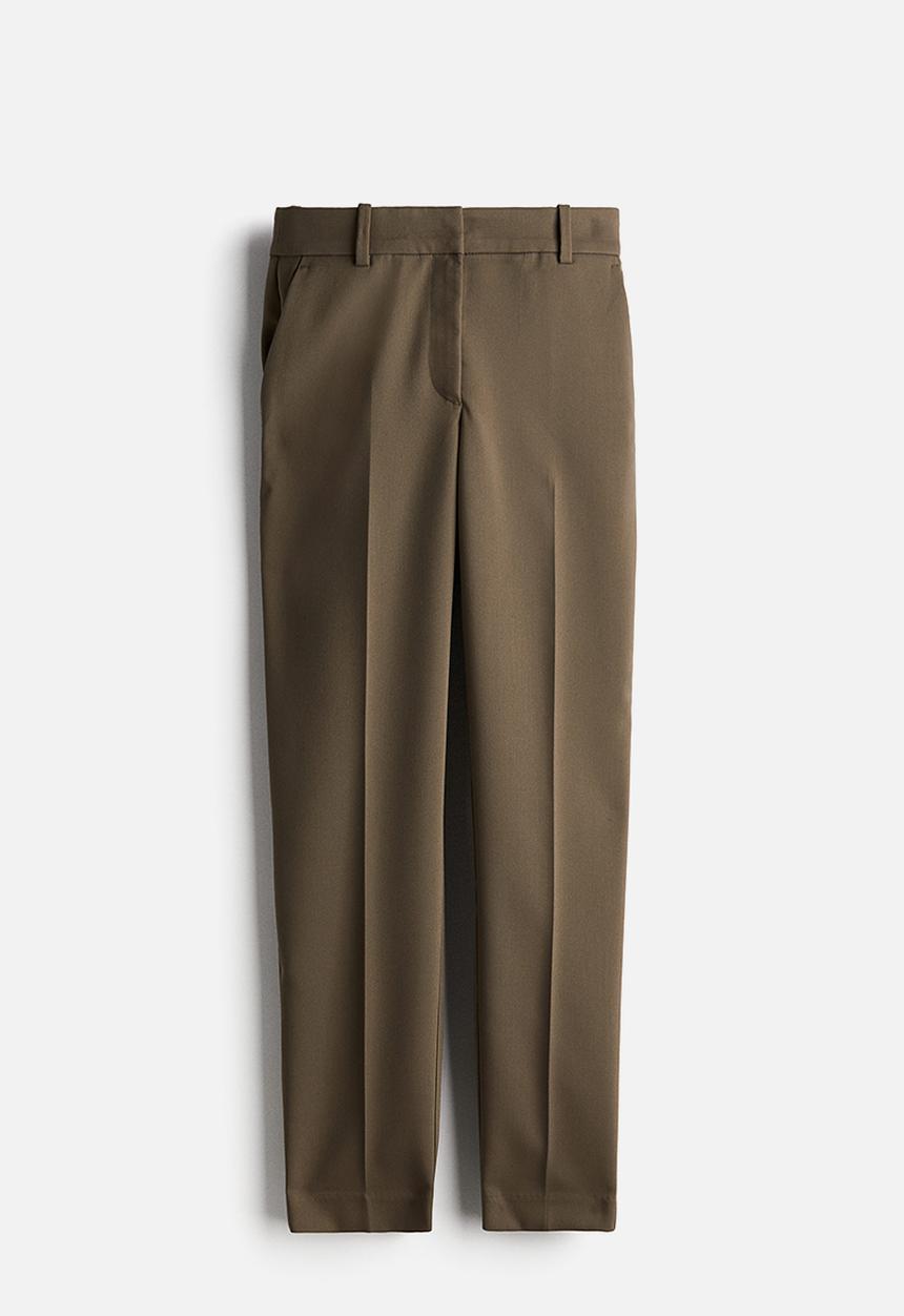 H&M - Cigarette trousers - dark khaki green