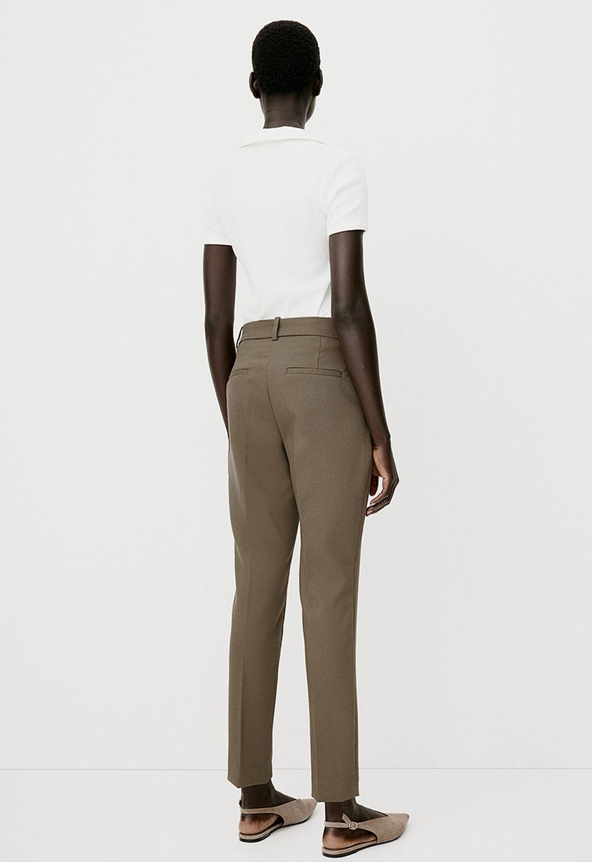 H&M - Cigarette trousers - dark khaki green
