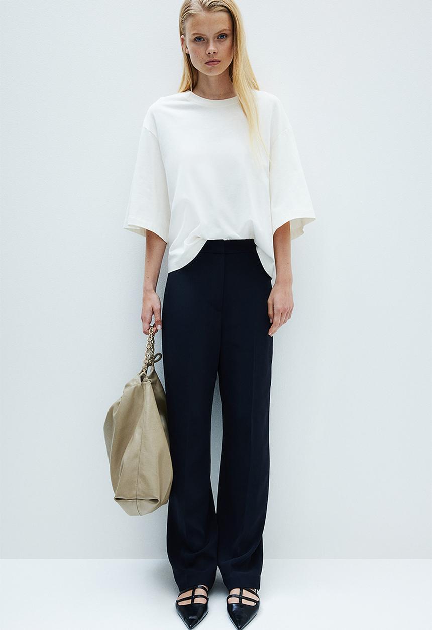 H&M - Wide trousers - navy blue