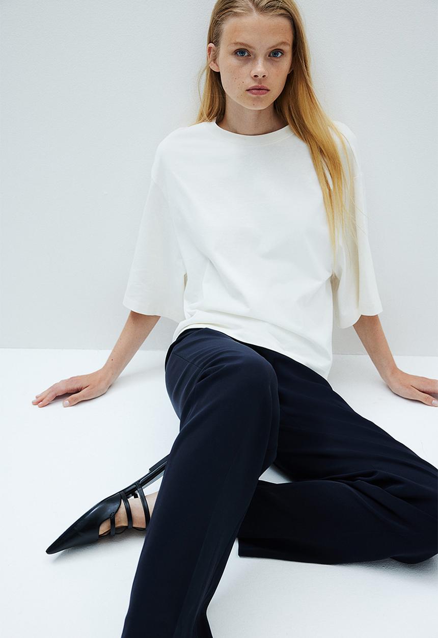 H&M - Wide trousers - navy blue