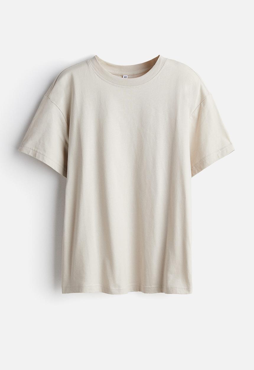 H&M - Oversized T-shirt - light beige