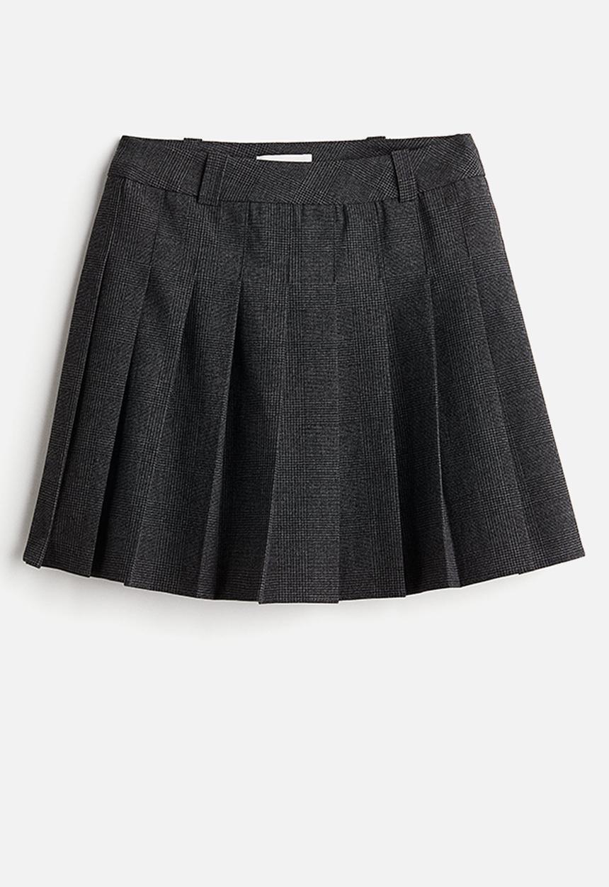 H&M - Pleated mini skirt - dark grey