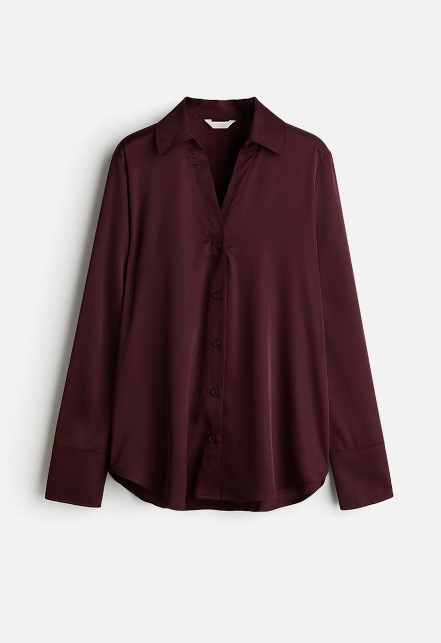 H&M - V-neck blouse - burgundy