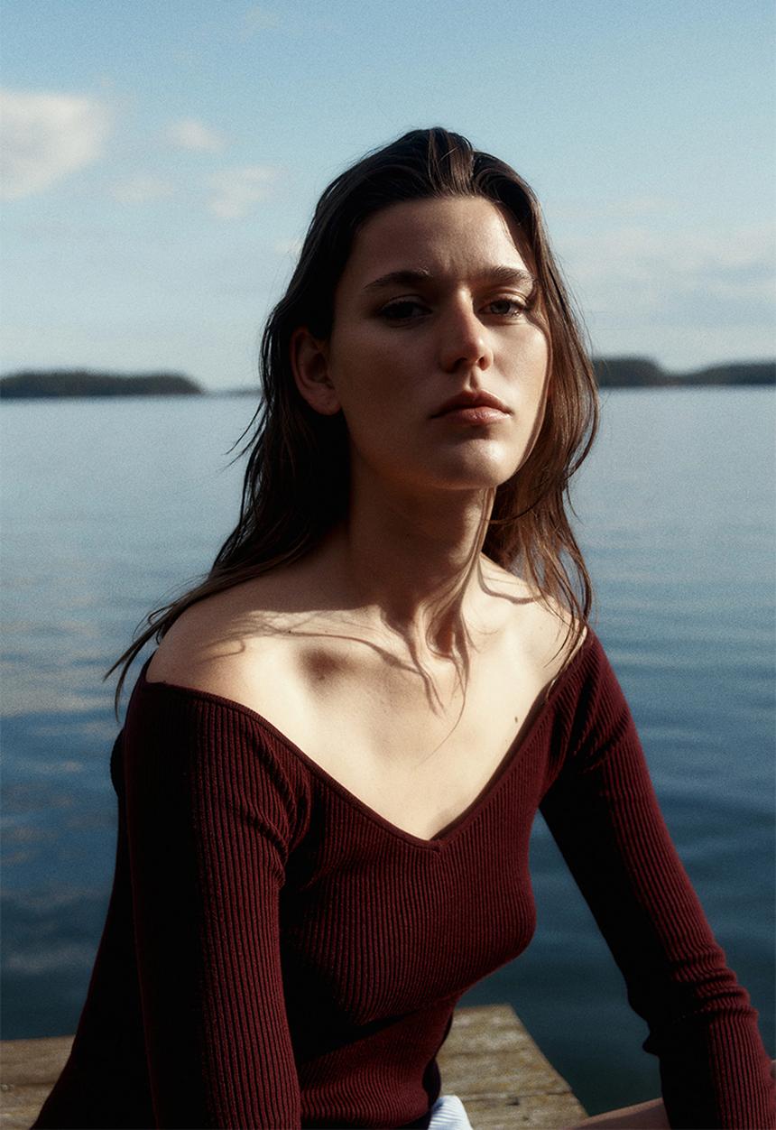 H&M - Off-the-shoulder top - burgundy