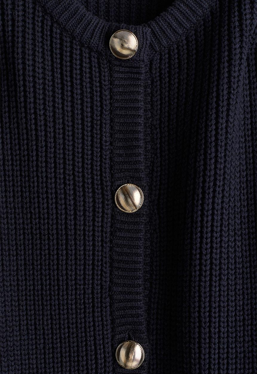 H&M - Rib-knit cardigan - navy blue