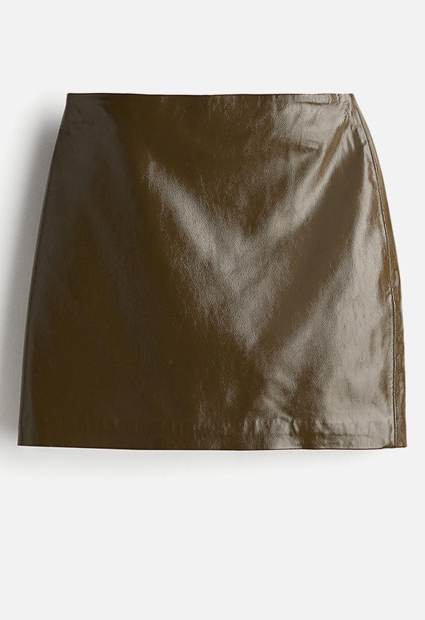 H&M - Mini skirt - dark khaki green 