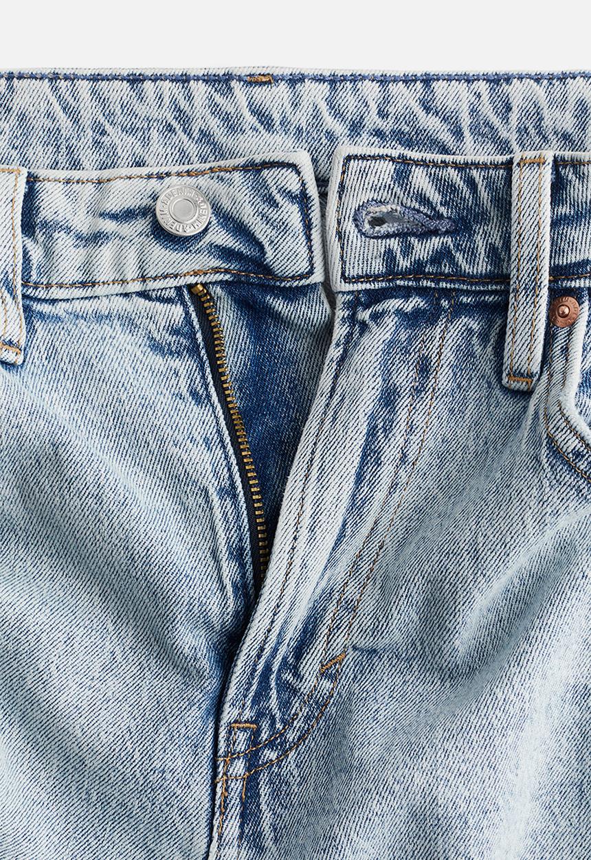 H&M - Curvy fit slim straight high ankle jeans - pale denim blue
