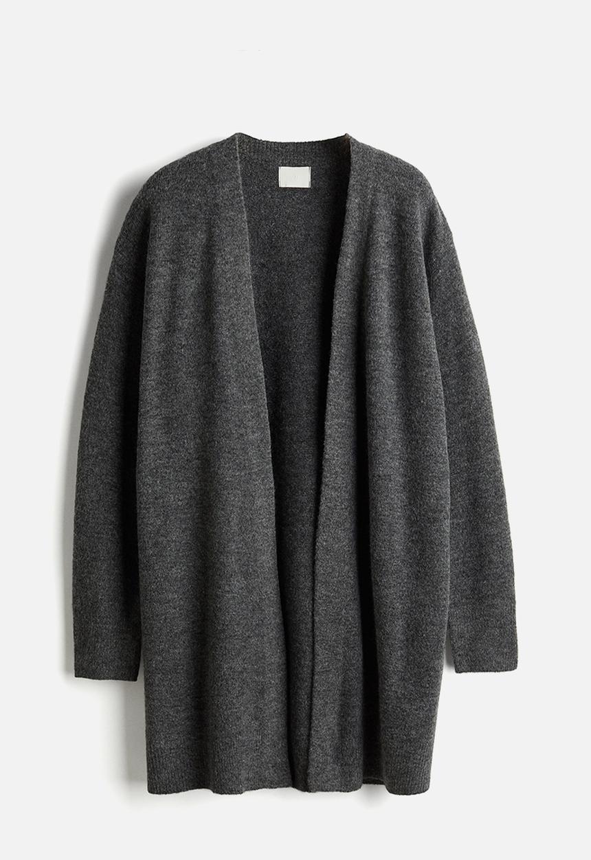 H&M - Long cardigan - dark grey marl 
