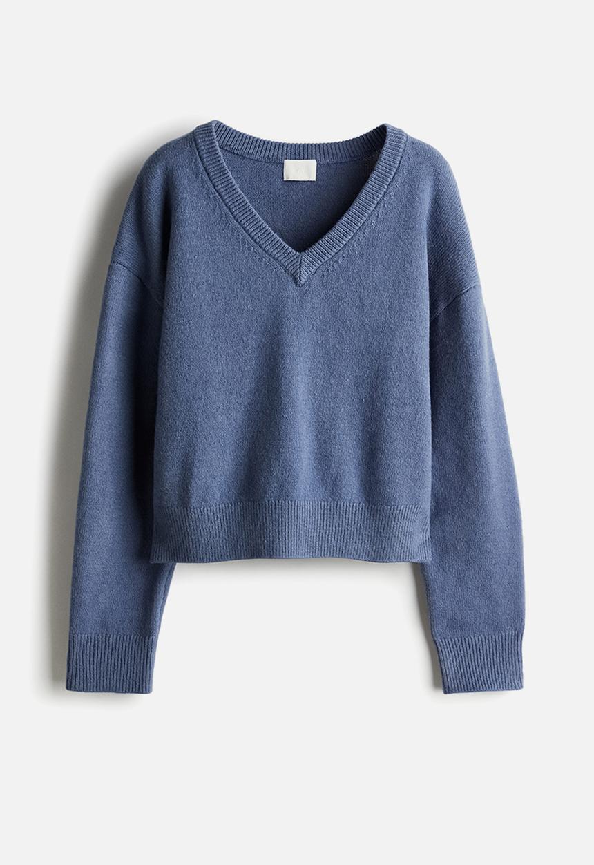 H&M - V-neck jumper - pigeon blue