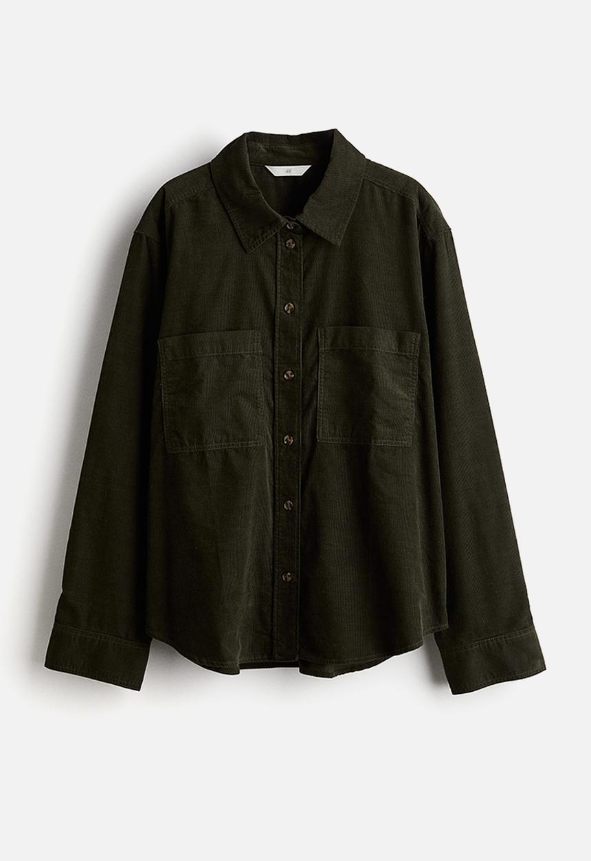 H&M - Corduroy shirt - dark green