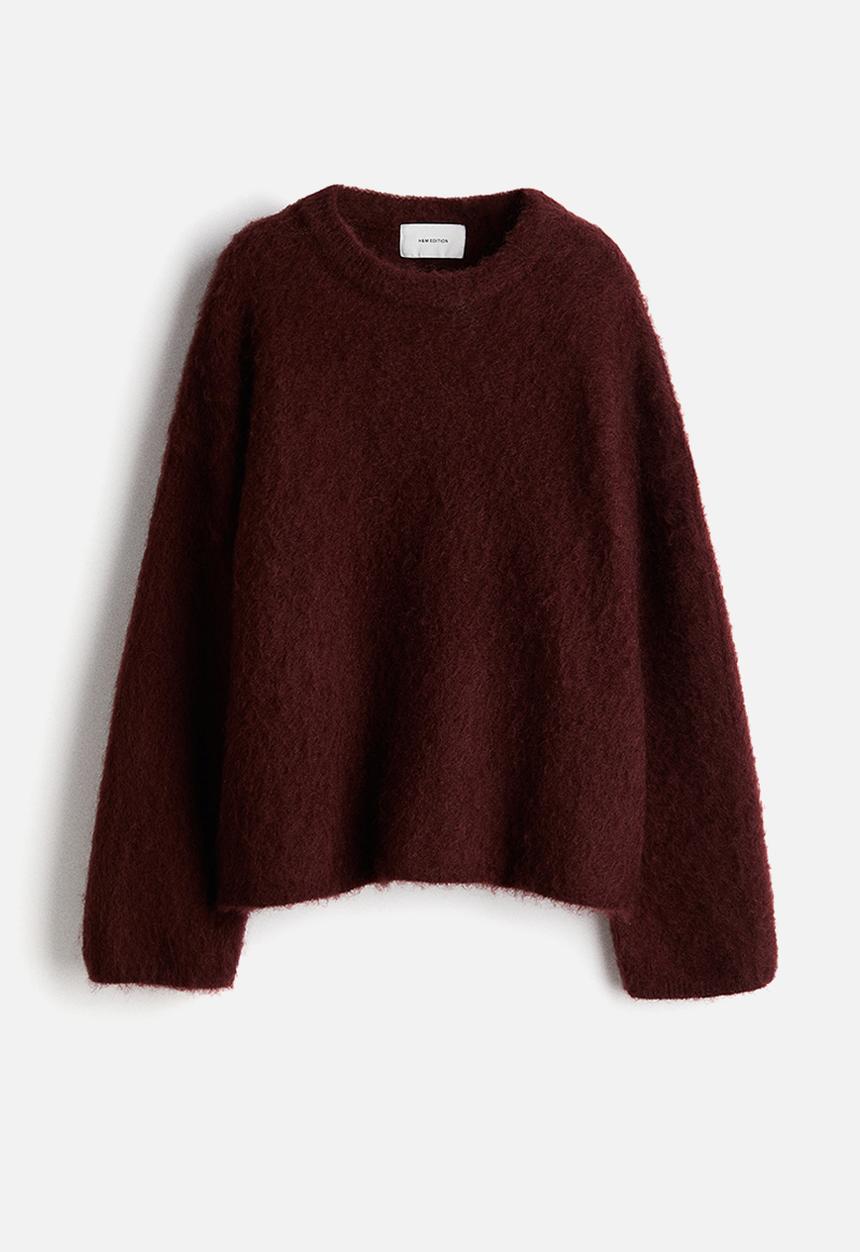 H&M - Oversized mohair-blend jumper - burgundy