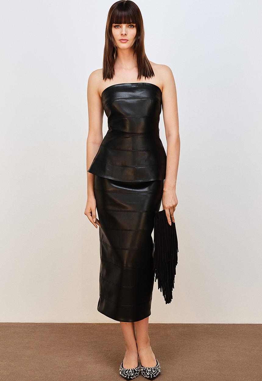 H&M - Coated pencil skirt - black