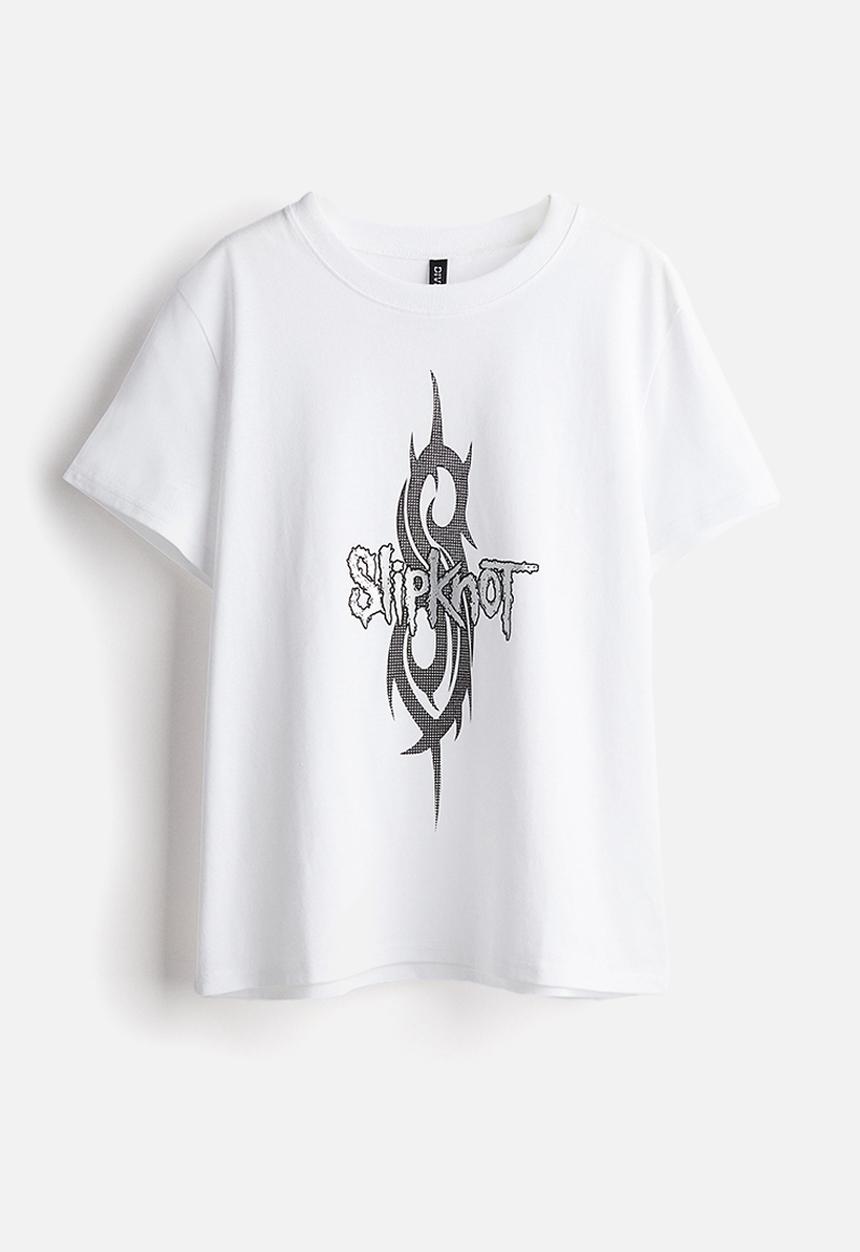 H&M - Printed T-shirt - white slipknot