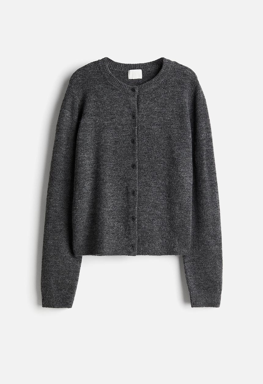 H&M - Knitted cardigan - dark grey marl