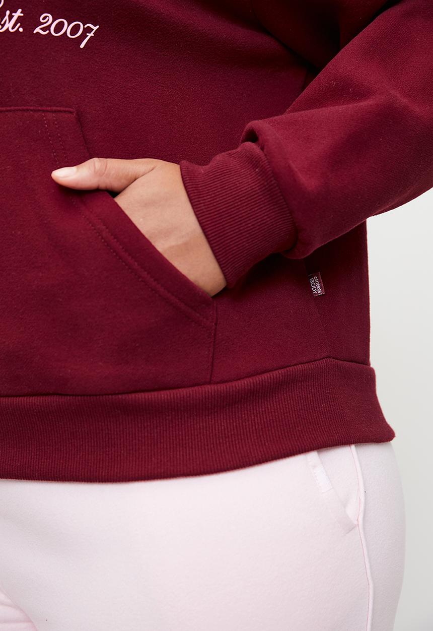 Cotton On - Plus Lifestyle Fleece Graphic Zip Through - Deep Red/ Bhwc Cherry Dream