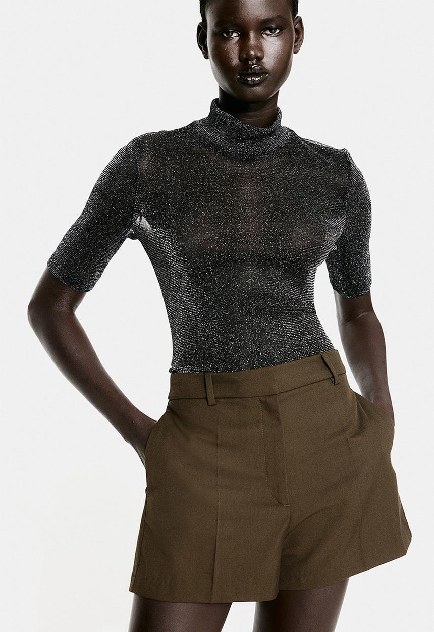 H&M - Tailored shorts - dark khaki green