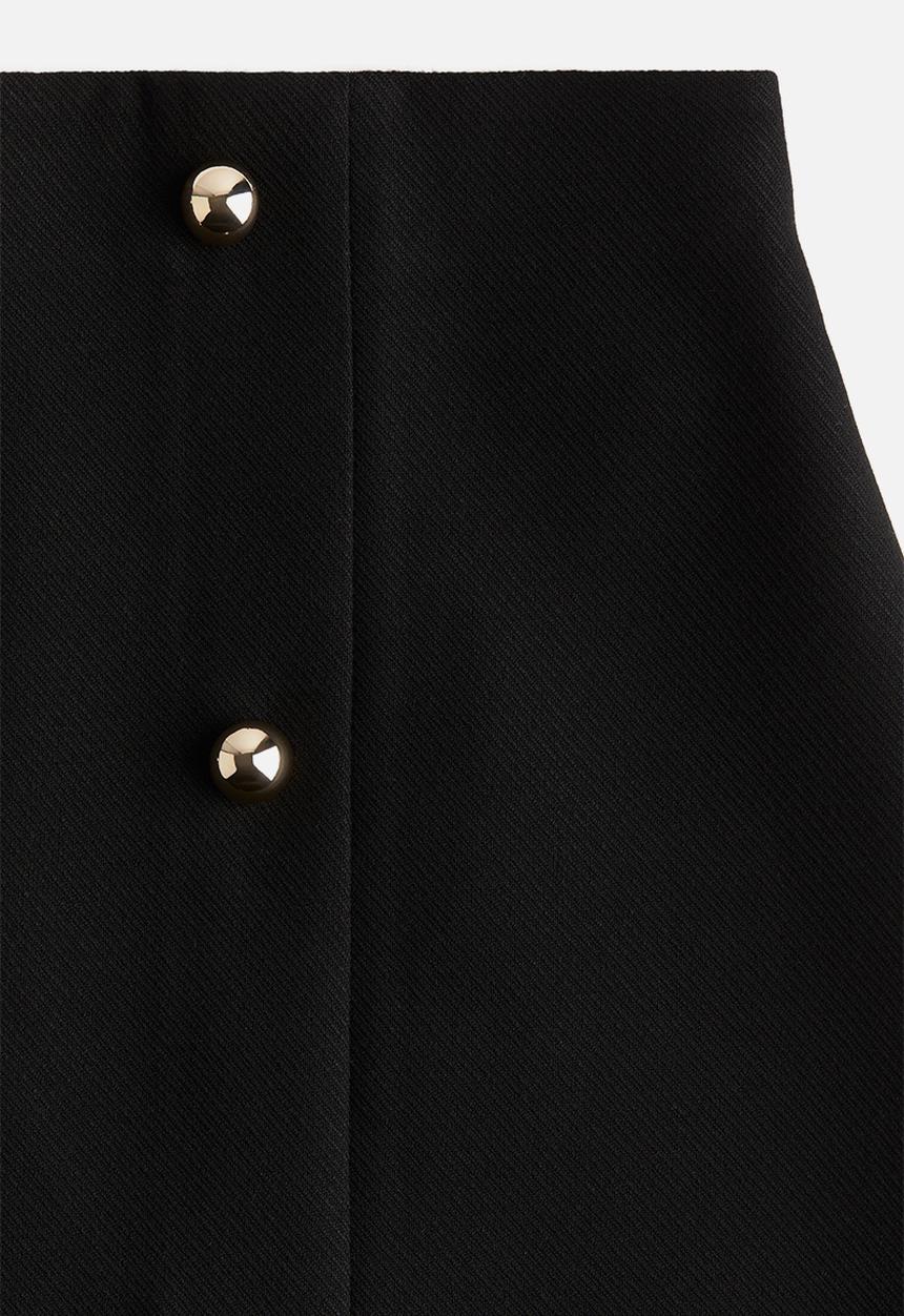 H&M - Button-front mini skirt - black