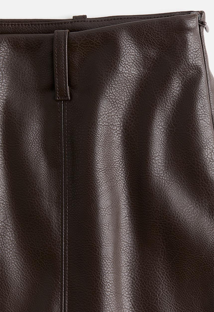H&M - A-line mini skirt - dark brown 