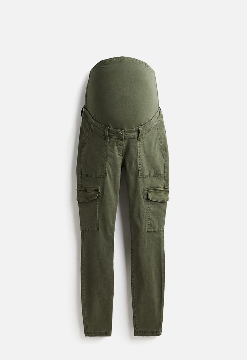 H&M - Mama slim cargo trousers - khaki green
