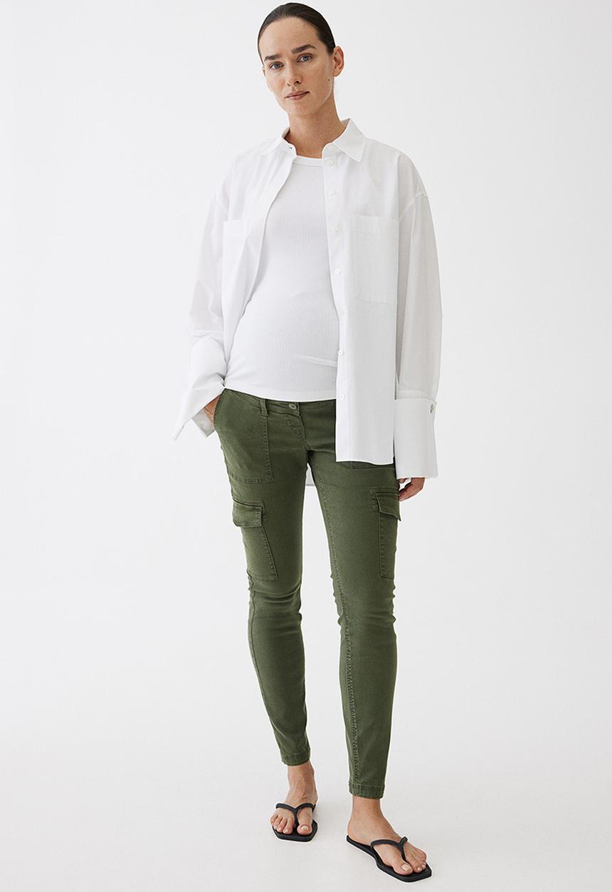 H&M - Mama slim cargo trousers - khaki green