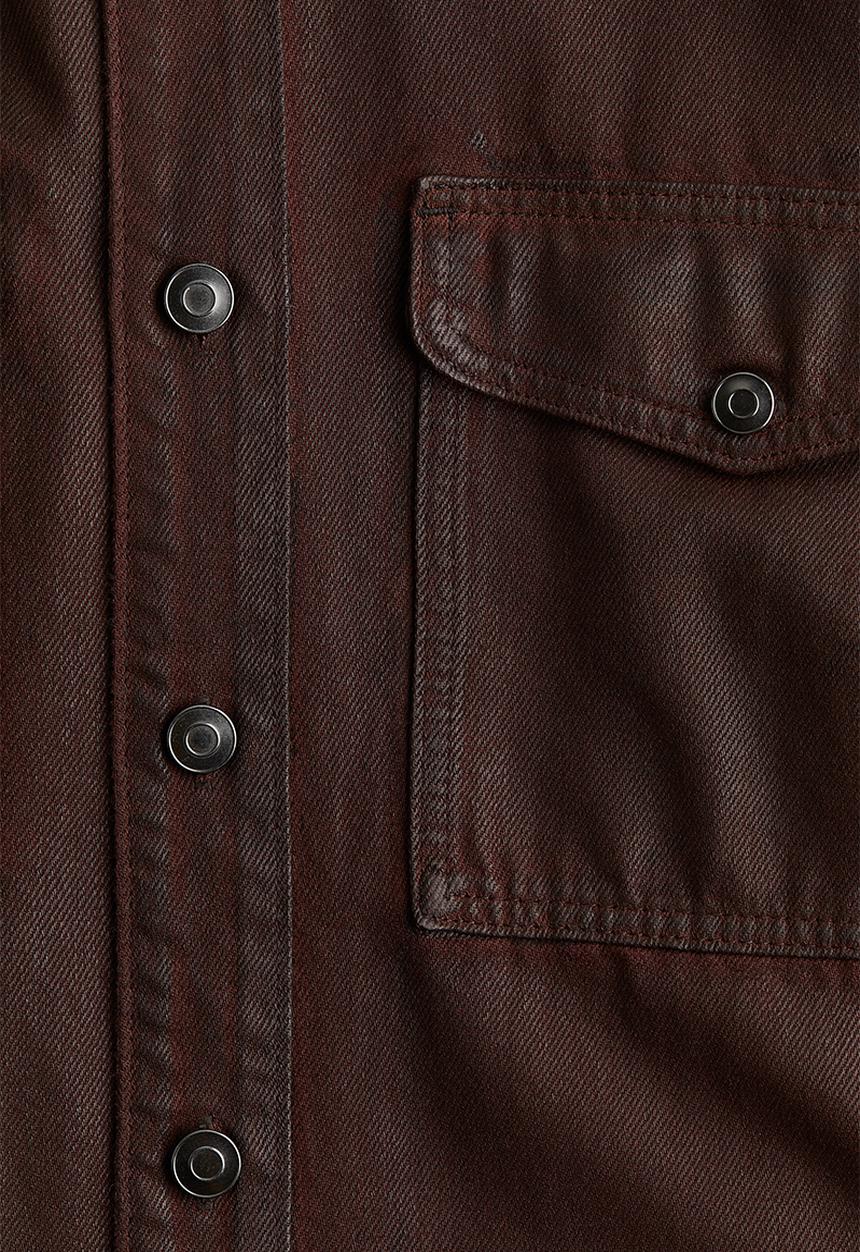 H&M - Coated overshirt - dark brown 