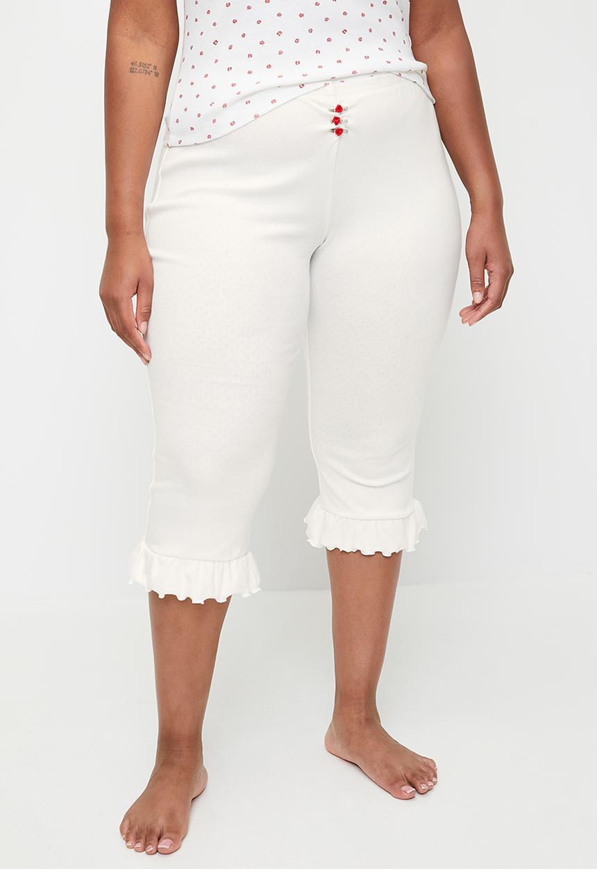 Cotton On - Plus Pointelle Rib Capri - Coconut Milk