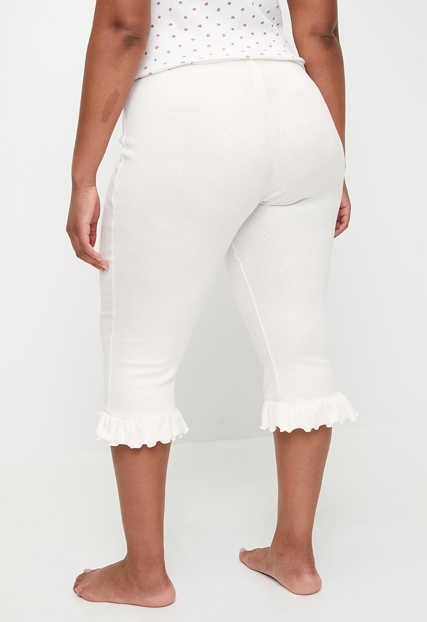 Cotton On - Plus Pointelle Rib Capri - Coconut Milk