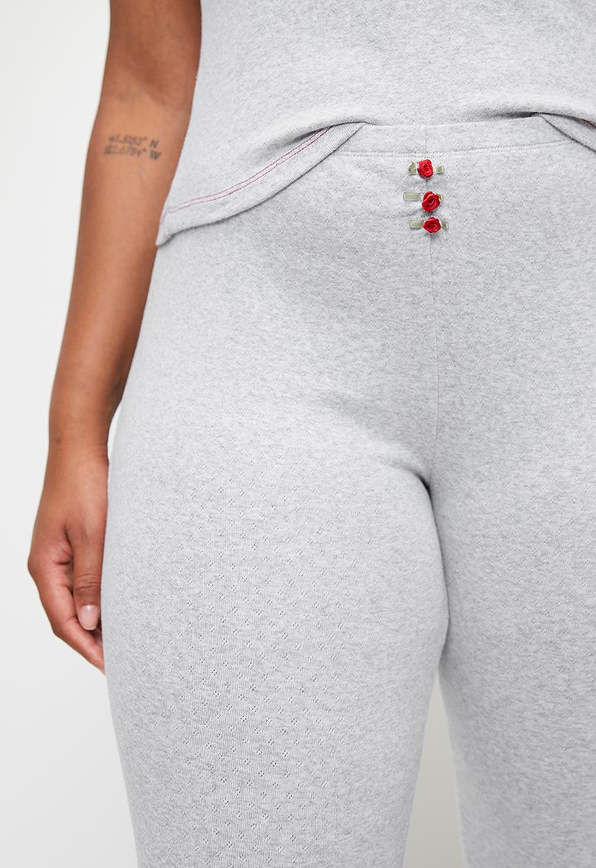 Cotton On - Plus Pointelle Rib Capri - Grey Marle