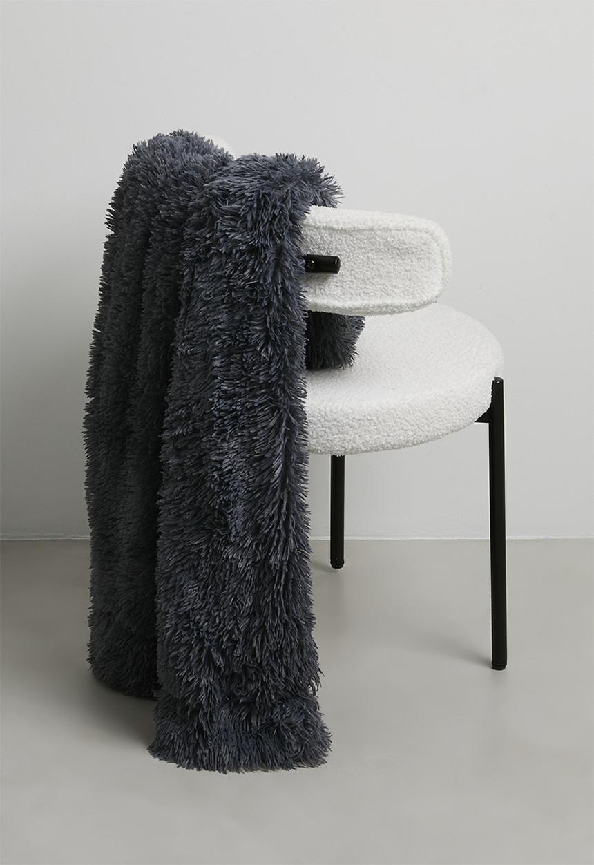 H&S - Shag cosy throw blanket - charcoal