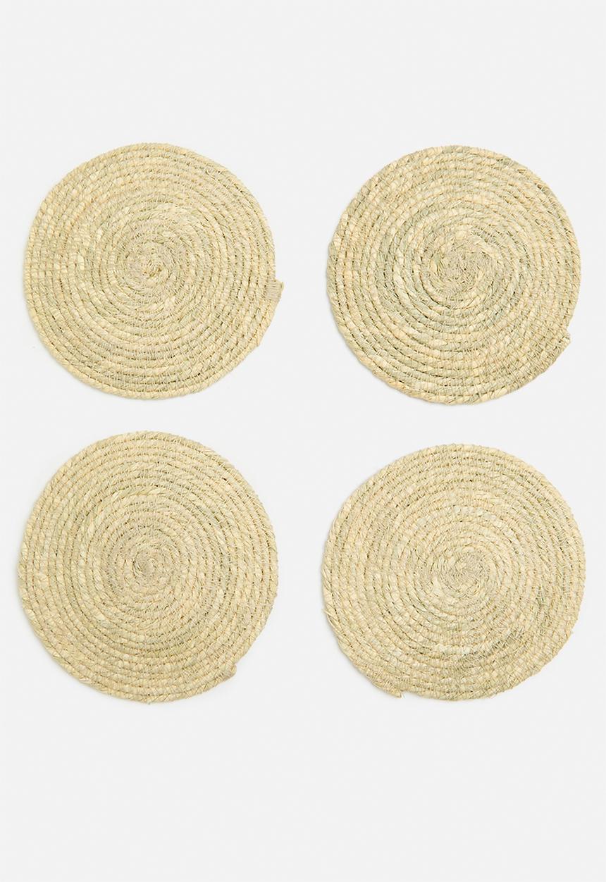 Excellent Houseware - Sabai grass coaster set of 4 - natural