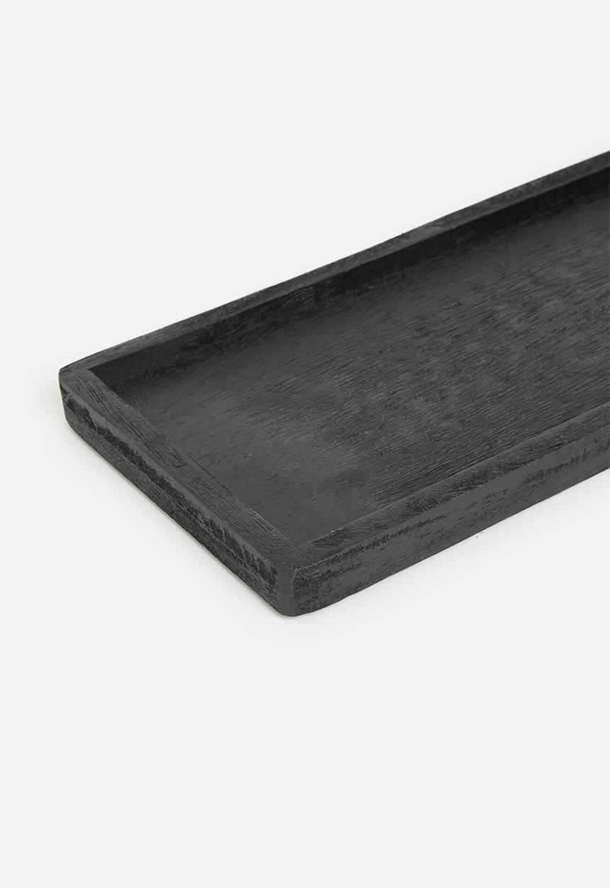H&S - Oblong candle tray - black