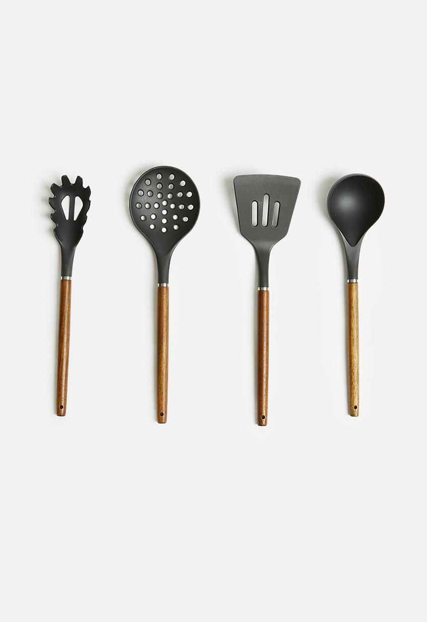Excellent Houseware - Utensil Set of 4 - Black