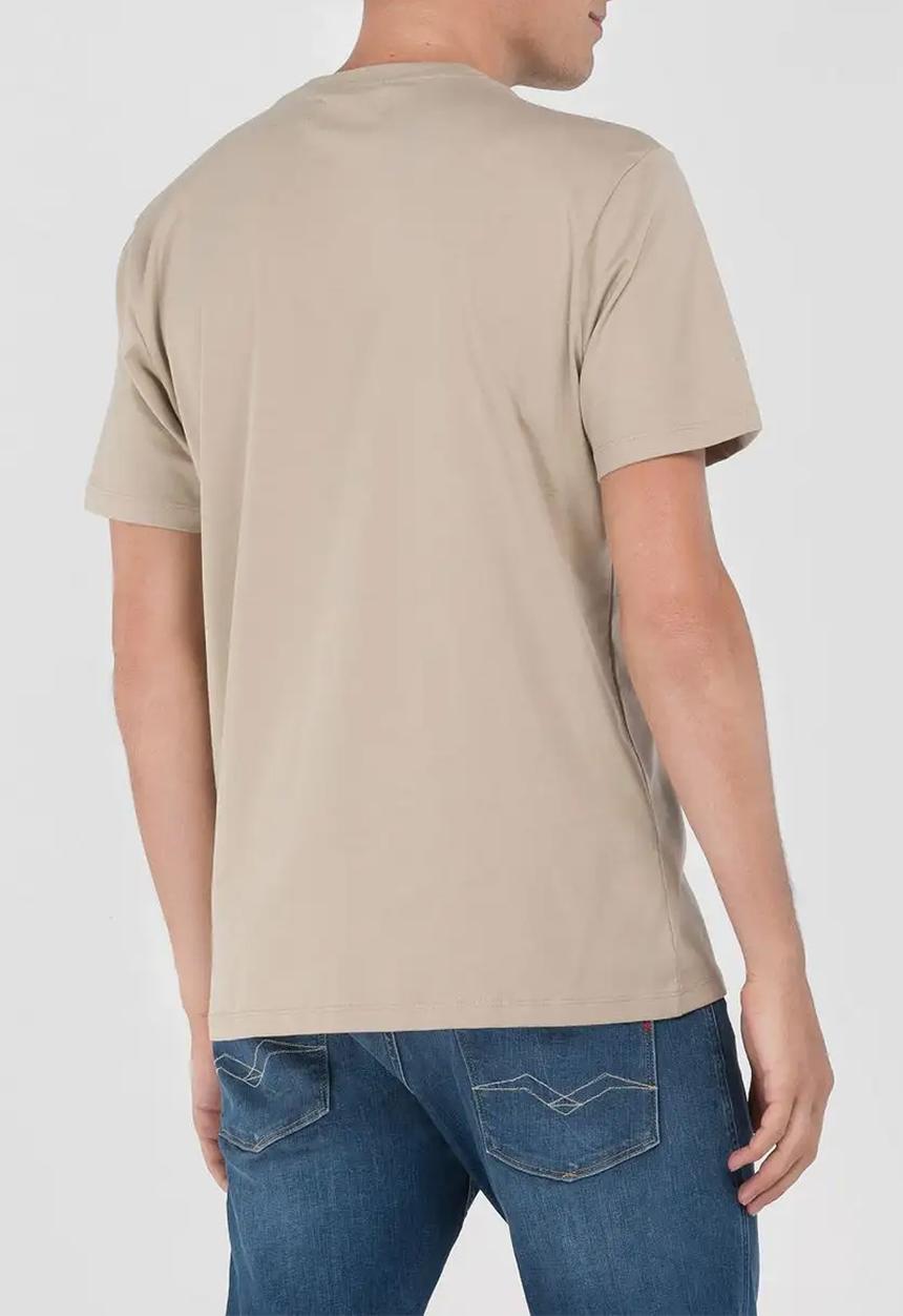 Replay - Centre chest logo T-shirt - light taupe