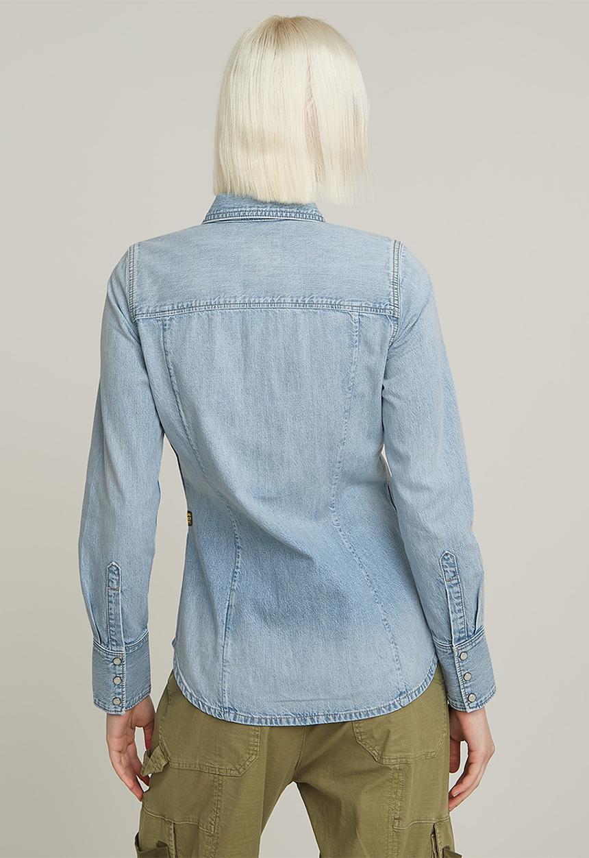 G-STAR - Slim western shirt l\s wmn - Sun Faded Blue Mist