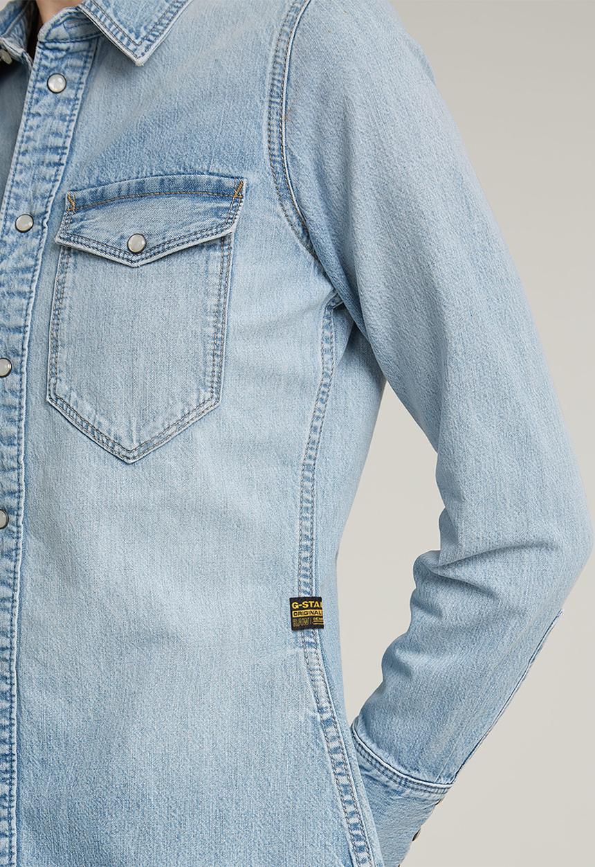 G-STAR - Slim western shirt l\s wmn - Sun Faded Blue Mist