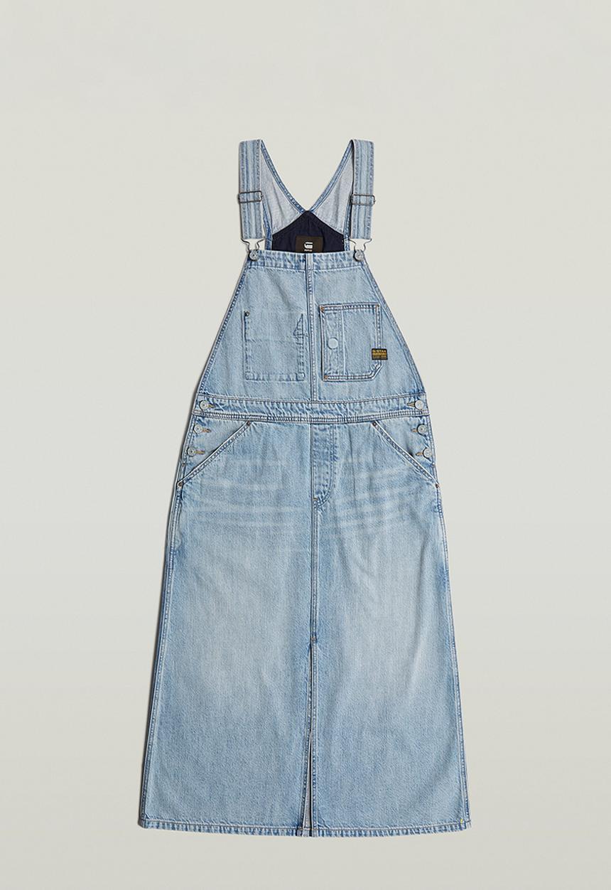 G-STAR - Midi dungaree dress wmn - Sun Faded Cloudburst