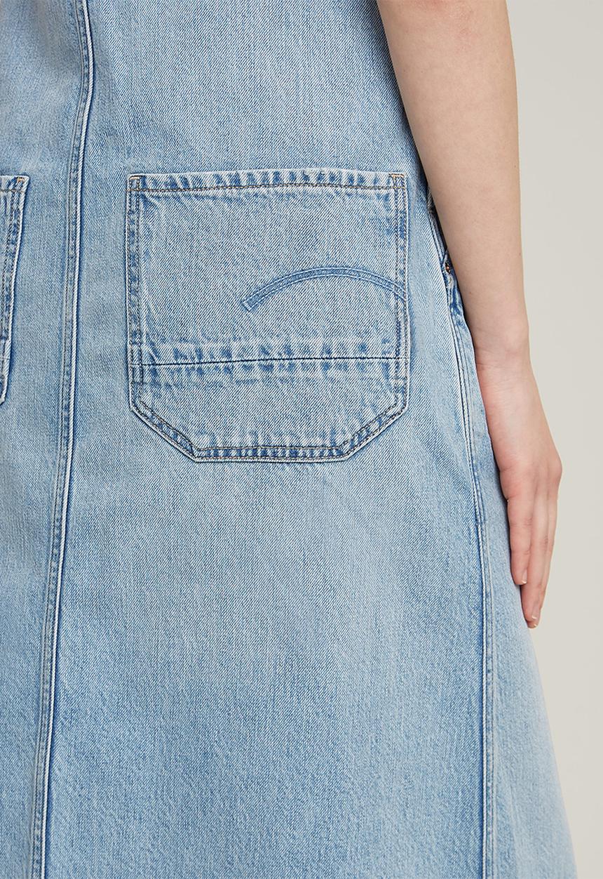 G-STAR - Midi dungaree dress wmn - Sun Faded Cloudburst