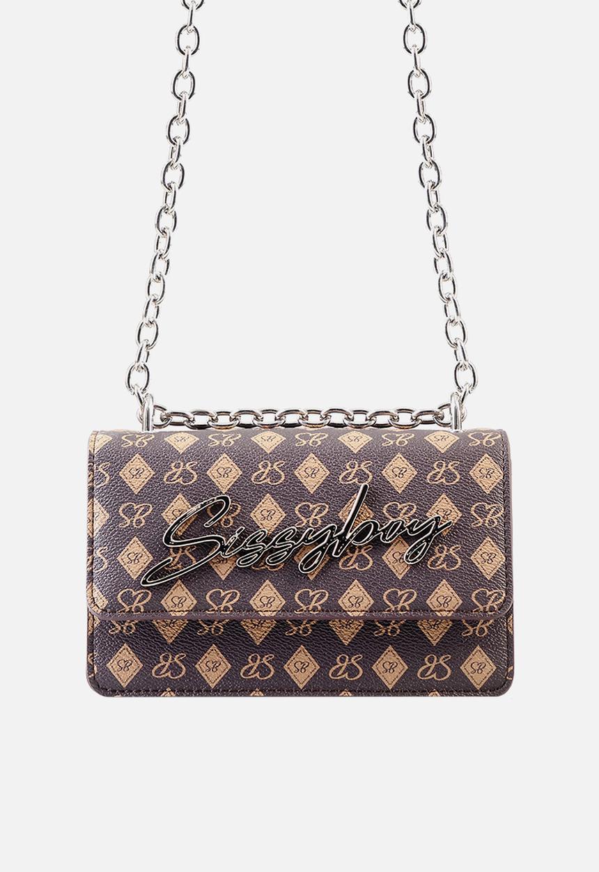 SISSY BOY - All over print 1 crossbody bag - burgundy base