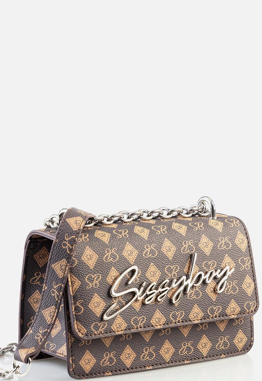SISSY BOY - All over print 1 crossbody bag - burgundy base