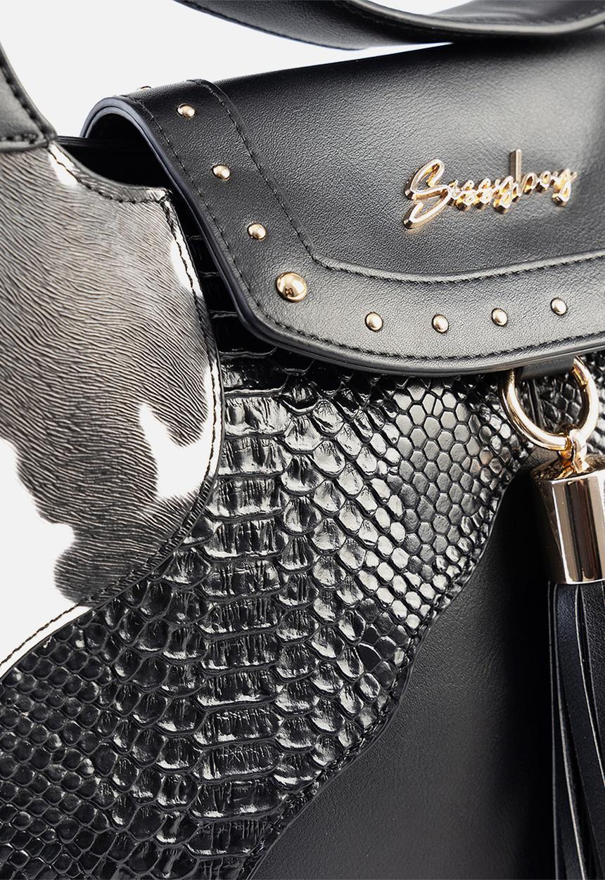 SISSY BOY - Animal story handbag - black