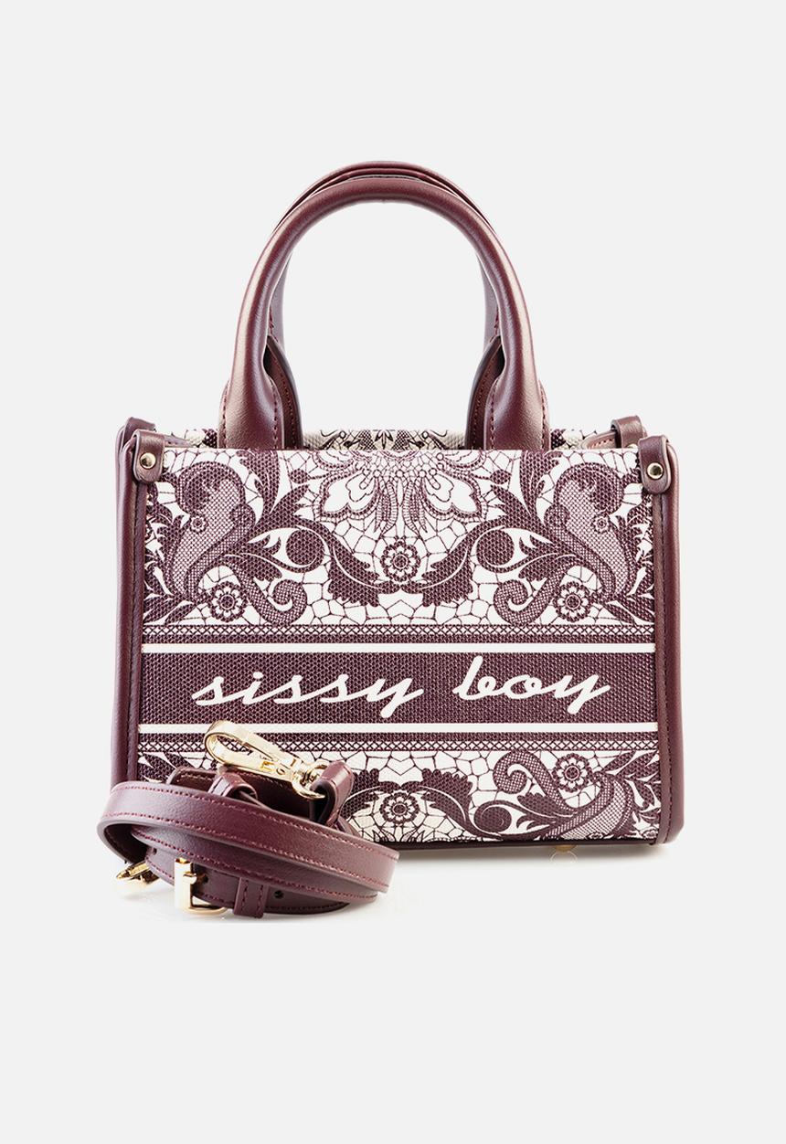 SISSY BOY - Printed mini crossbody bag - burgundy
