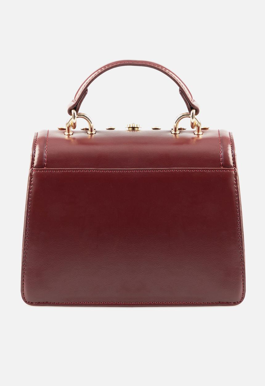 SISSY BOY - Detailed mini crossbody bag - burgundy